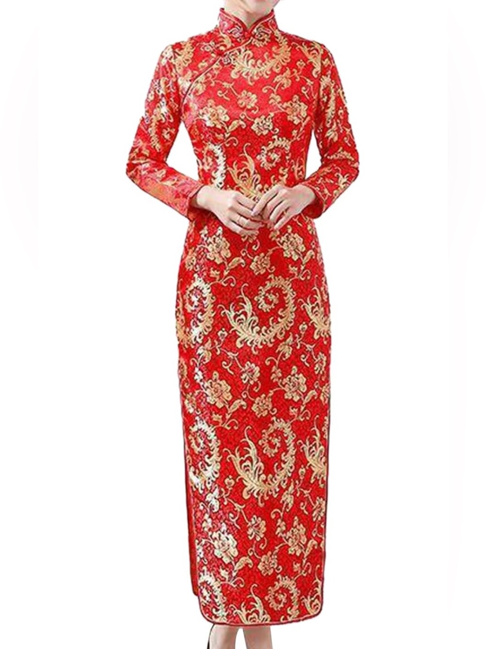 Red/ gold Chinese dress xxl in Asian size